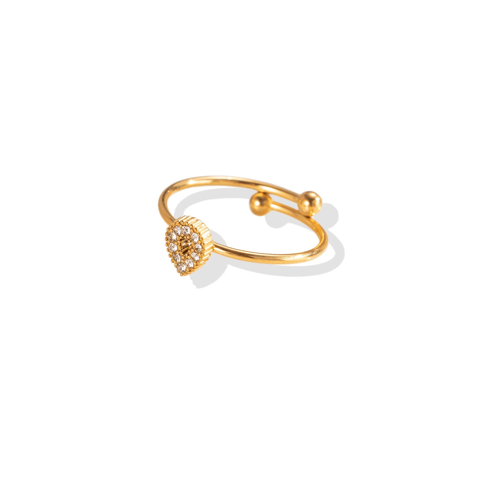 Pavé Teardrop Sunburst Dainty Open Ring