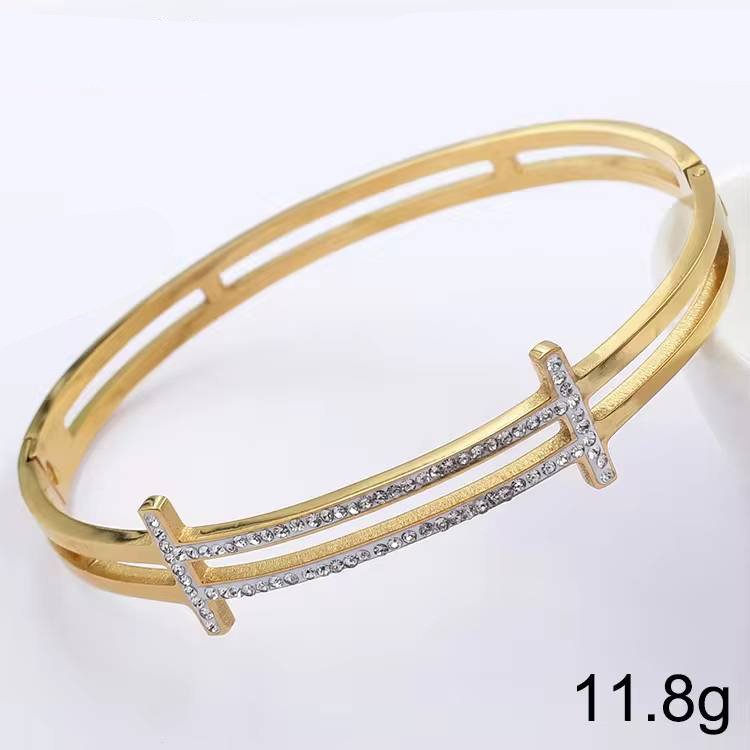 Pavé Zircon Bar Frame Hinged Bangle Bracelet