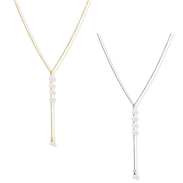 Pearl Drop Y-Chain Lariat Necklace