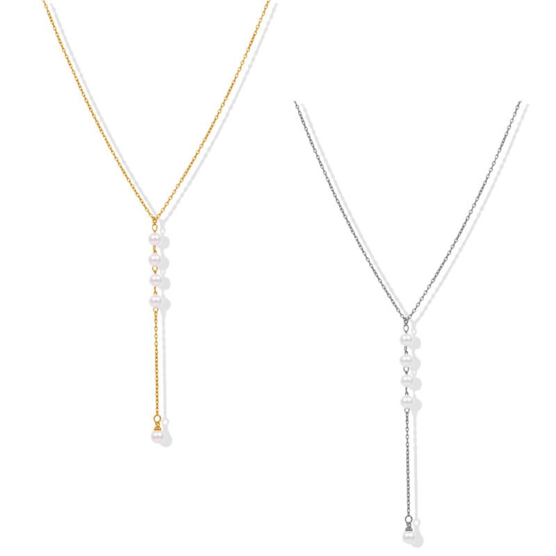 Pearl Drop Y-Chain Lariat Necklace