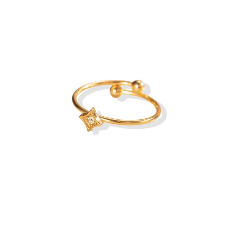 Sparkle Diamond Bezel Zircon Dainty Open Ring