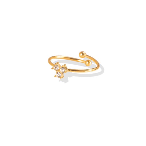 Triple Prong Zircon Trio Dainty Open Ring