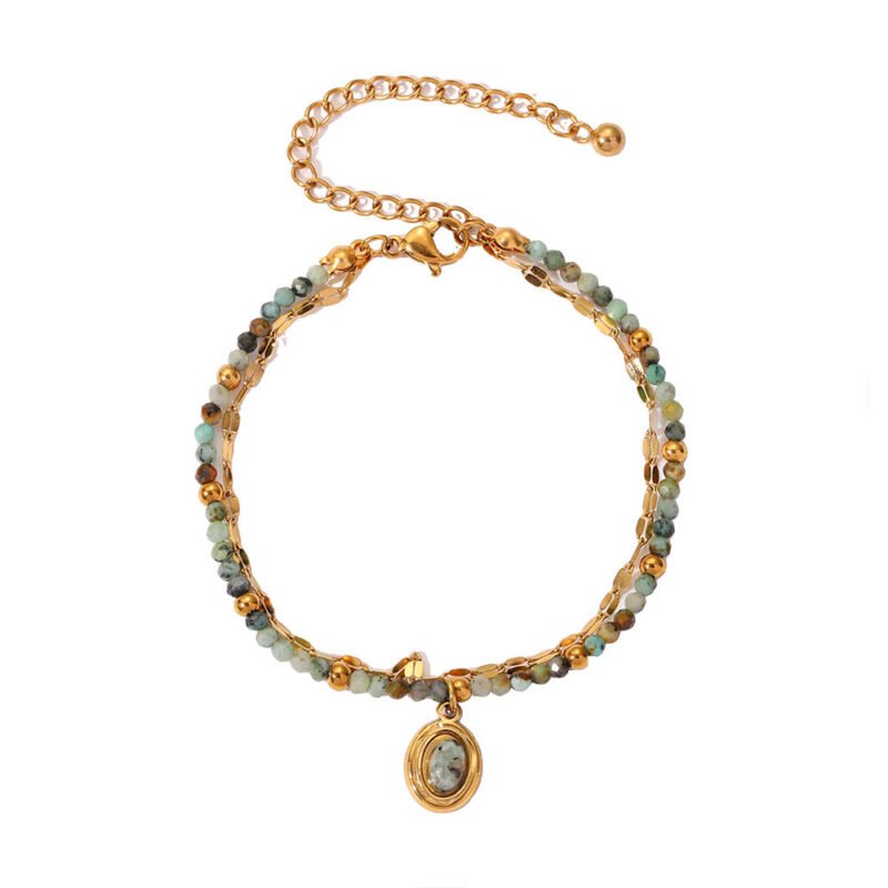 African Turquoise Layered Bracelet