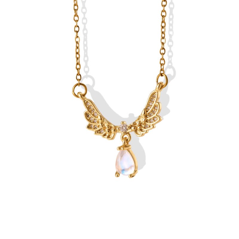 Angel Wings Moonstone Necklace