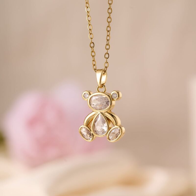 Crystal Teddy Bear Necklace