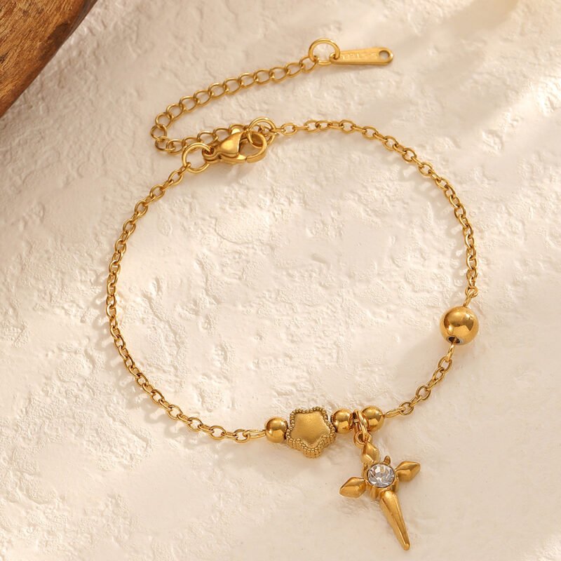 Dagger Cross Charm Bracelet