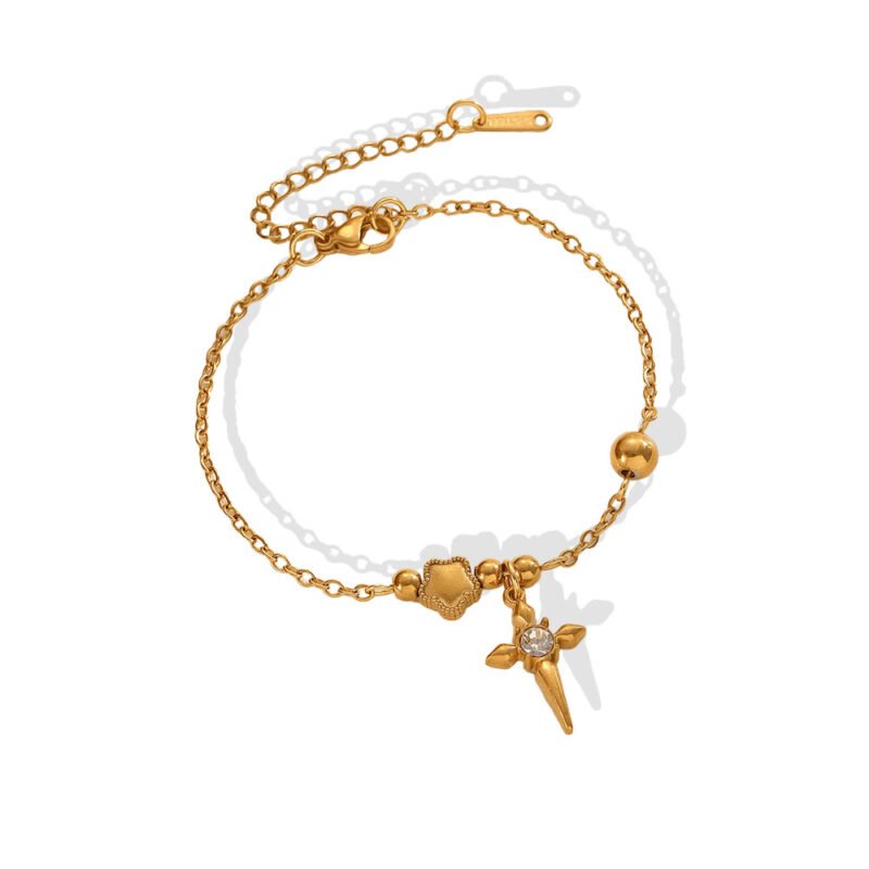 Dagger Cross Charm Bracelet