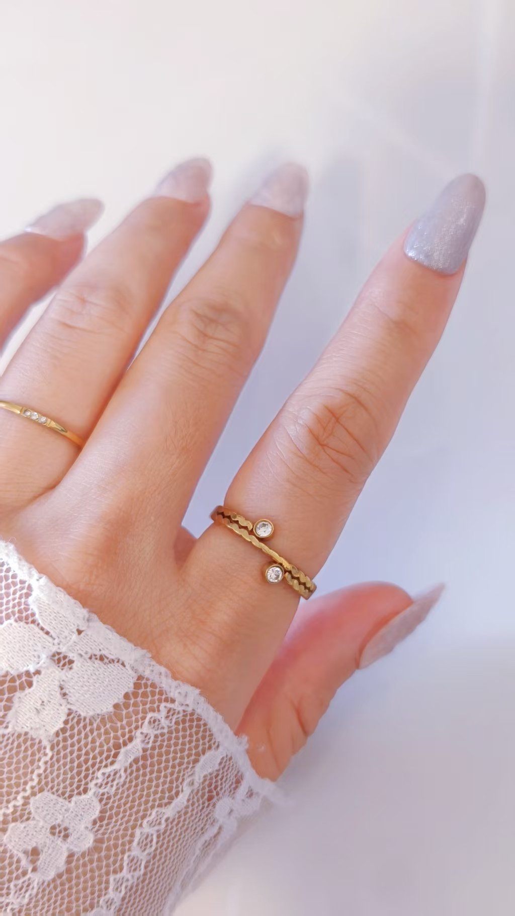Dual Zircon Stack Ring - Image 3