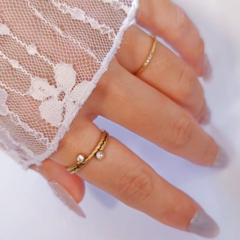 Dual Zircon Stack Ring