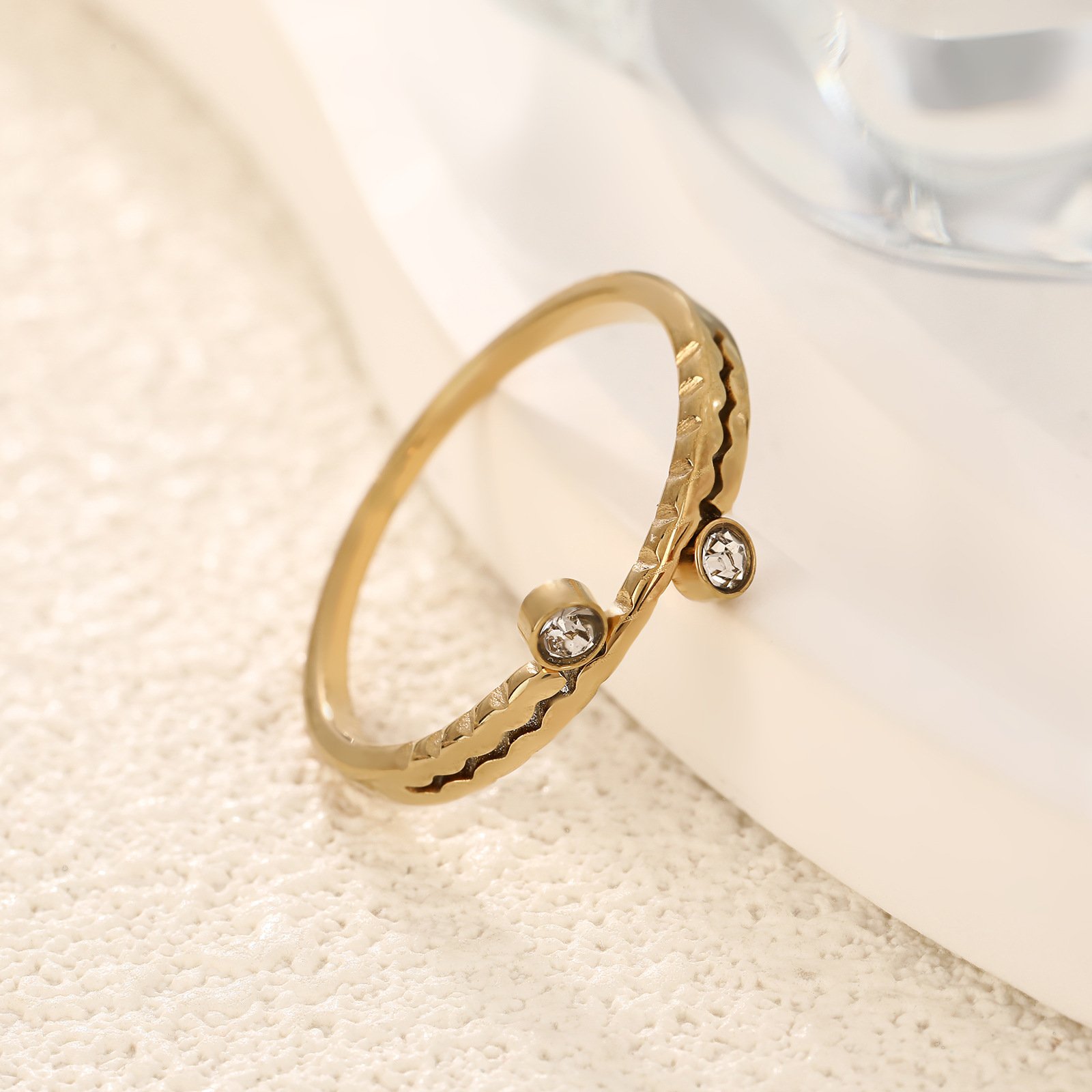 Dual Zircon Stack Ring - Image 6
