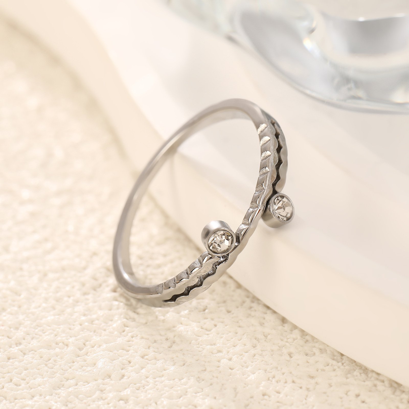 Dual Zircon Stack Ring - Image 7