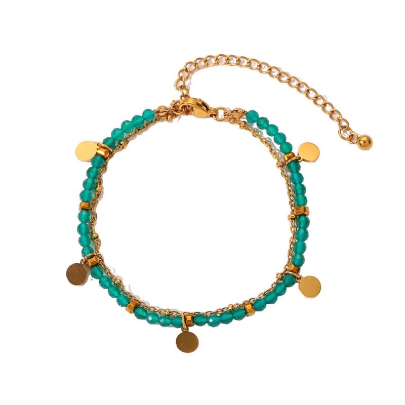 Emerald Bead Layered Bracelet