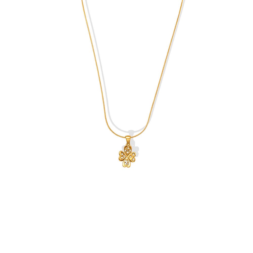 Heart Petal Clover Zircon Snake Chain Necklace