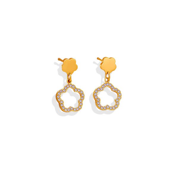 Hollow Clover Pavé Frame Drop Earrings