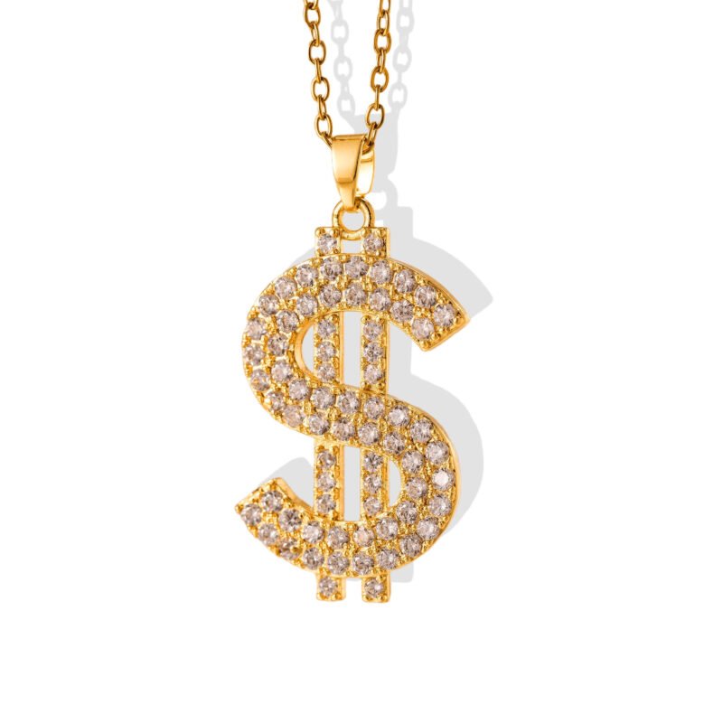 Iced Dollar Sign Necklace