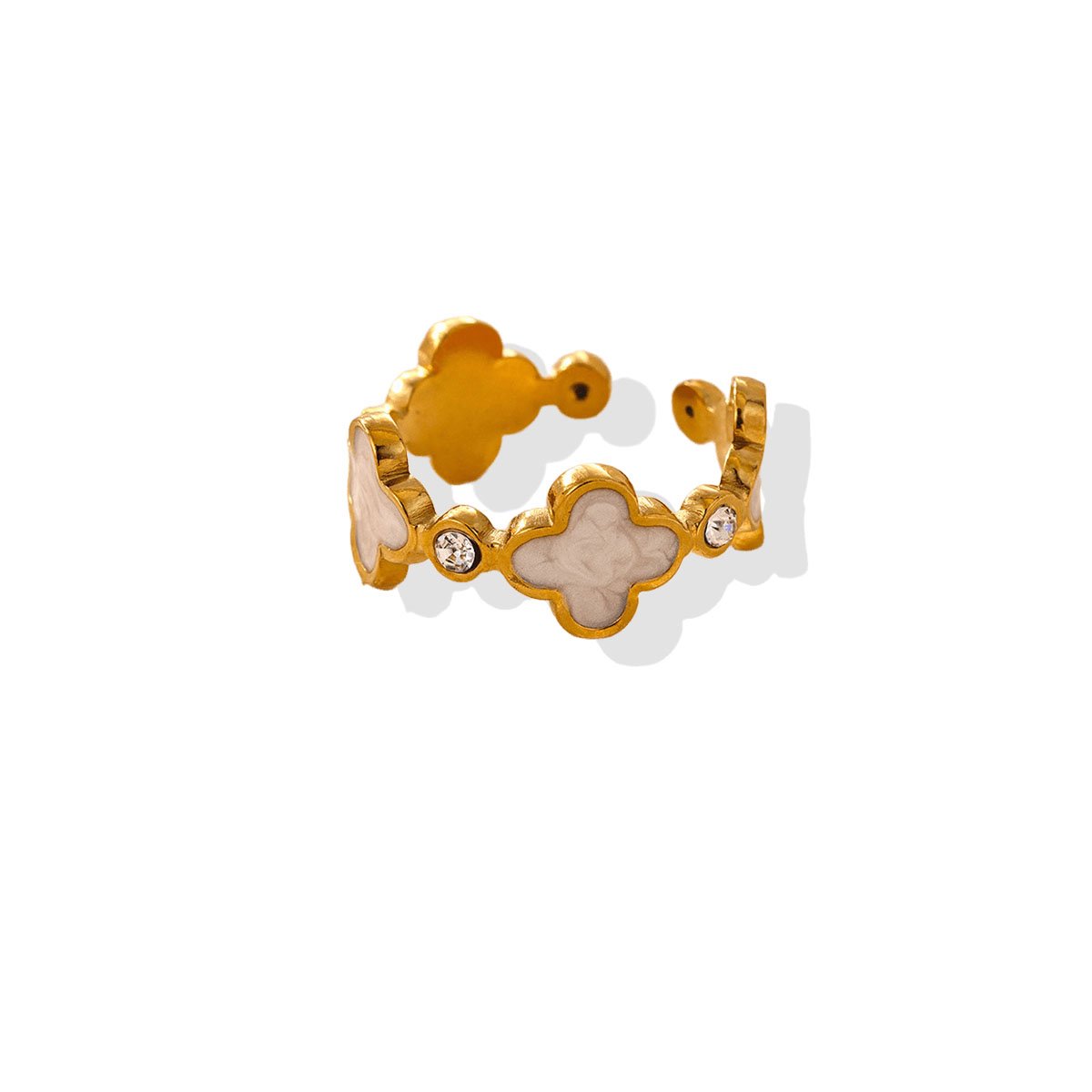 Ivory Clover Row Ring
