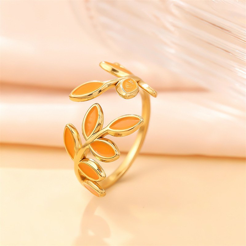 Olive Leaf Enamel Ring - Image 10