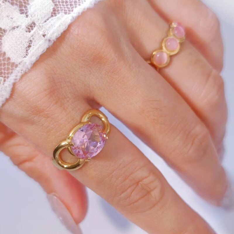 Oval Gem Loop Ring