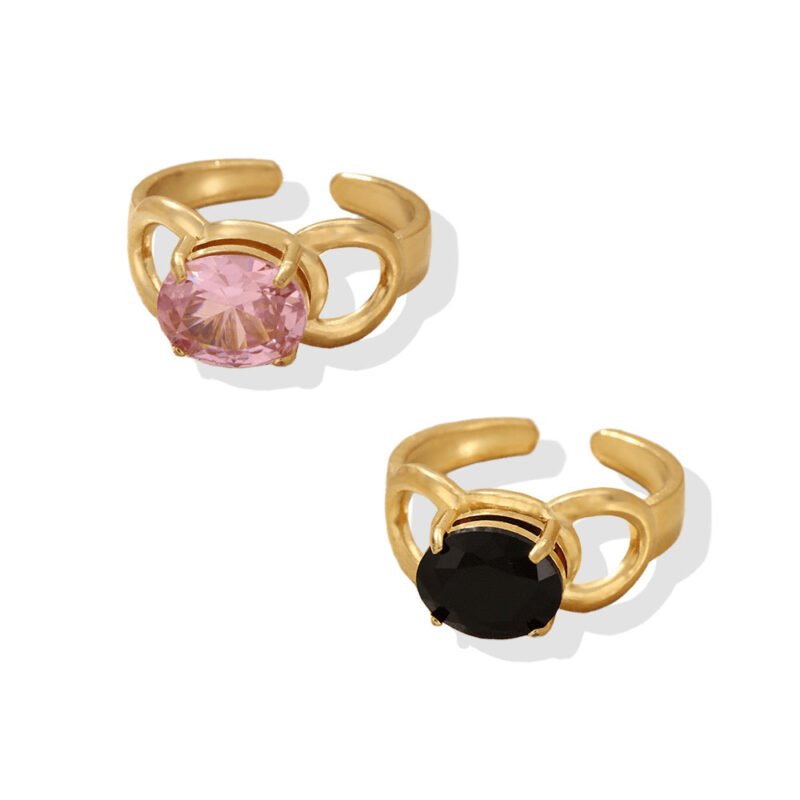 Oval Gem Loop Ring