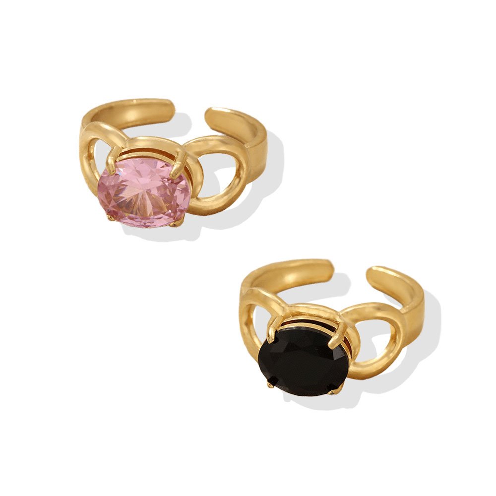 Oval Gem Loop Ring