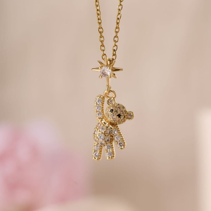 Pavé Bunny Bear Necklace