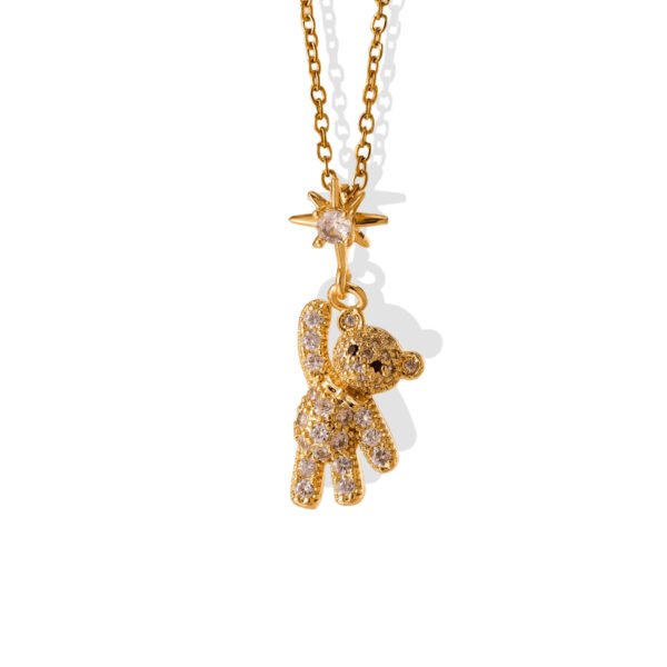 Pavรฉ Bunny Bear Necklace