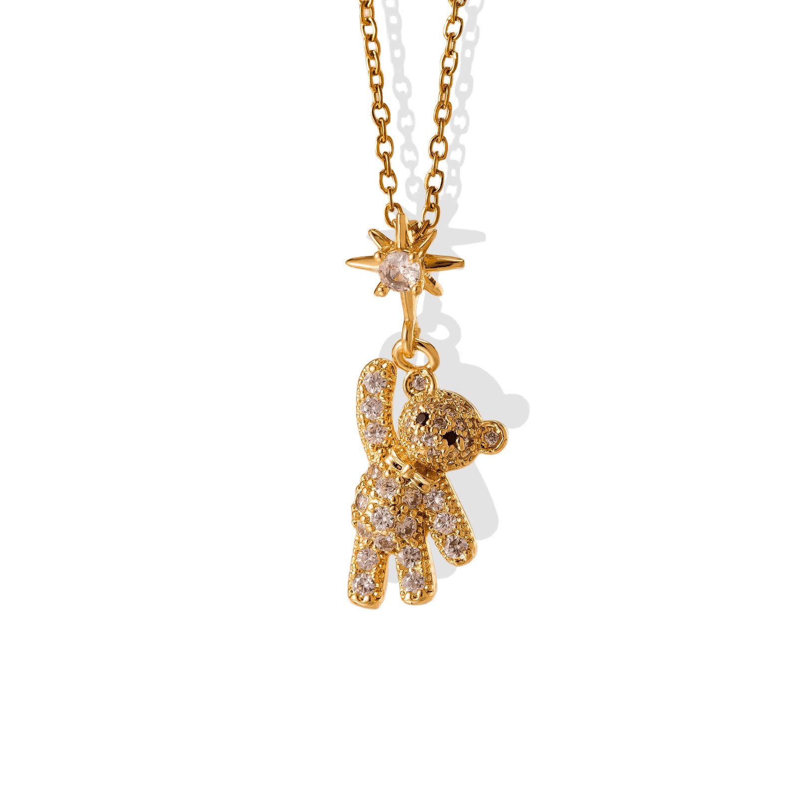 Pavé Bunny Bear Necklace