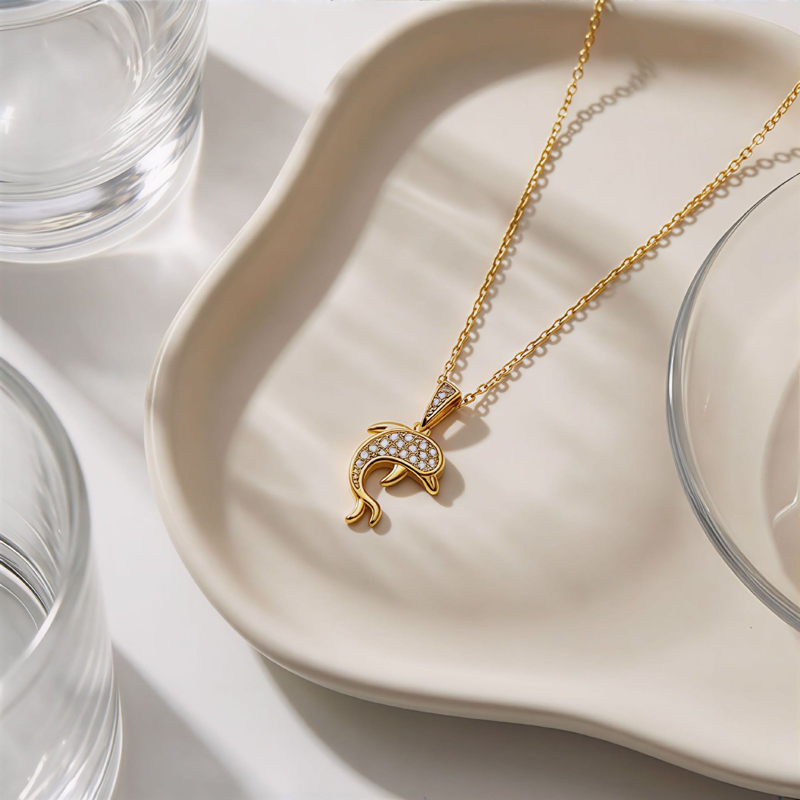Pavé Dolphin Necklace - Image 4
