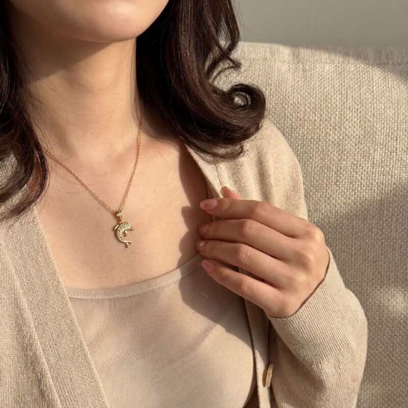 Pavé Dolphin Necklace