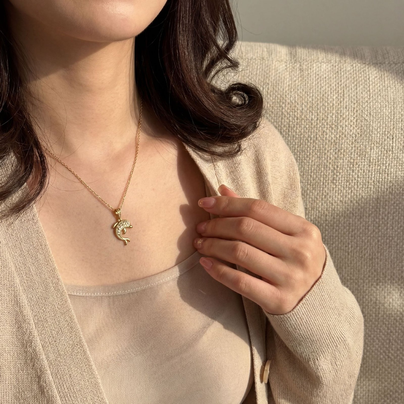 Pavé Dolphin Necklace - Image 2