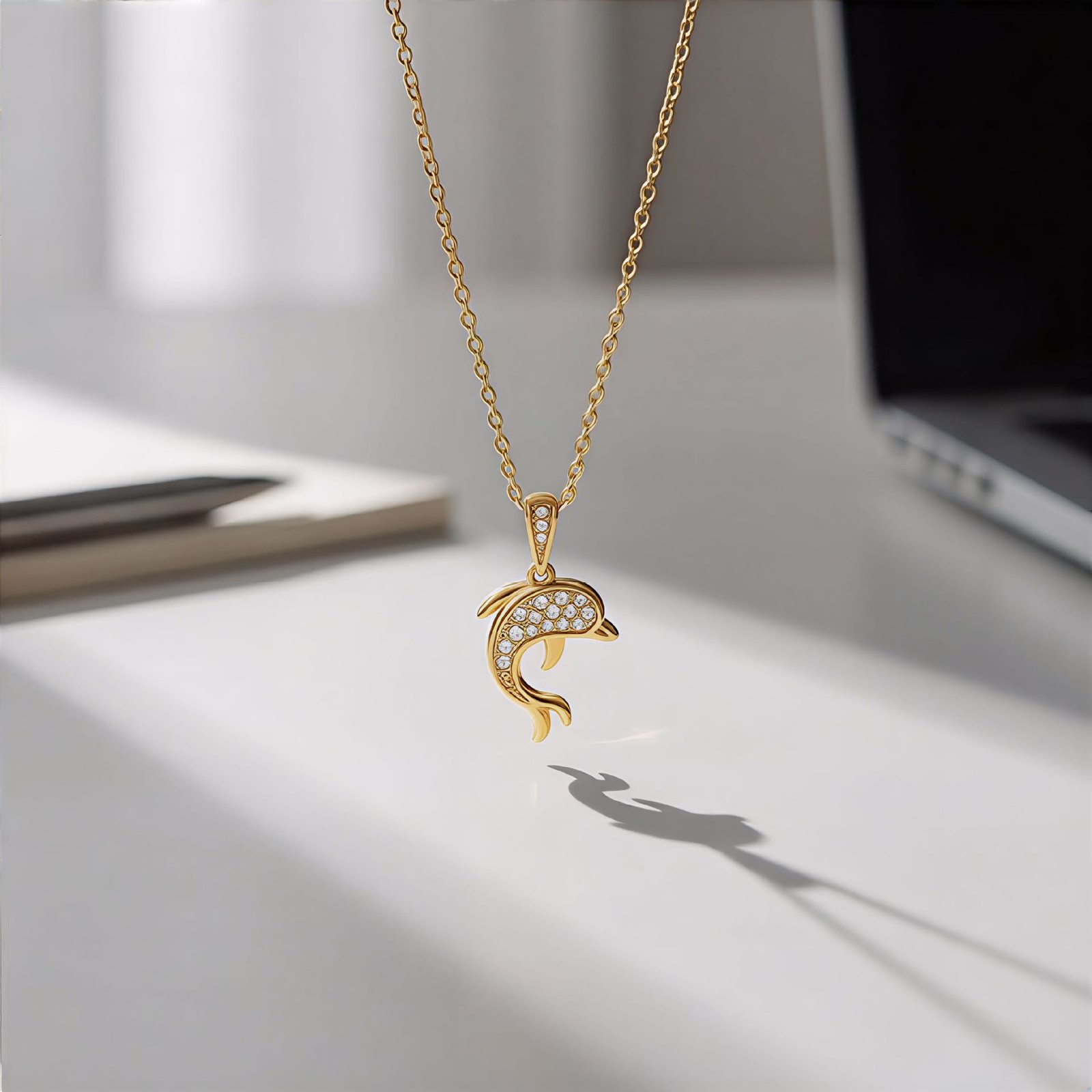 Pavé Dolphin Necklace - Image 5