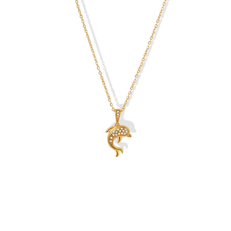 Pavé Dolphin Necklace
