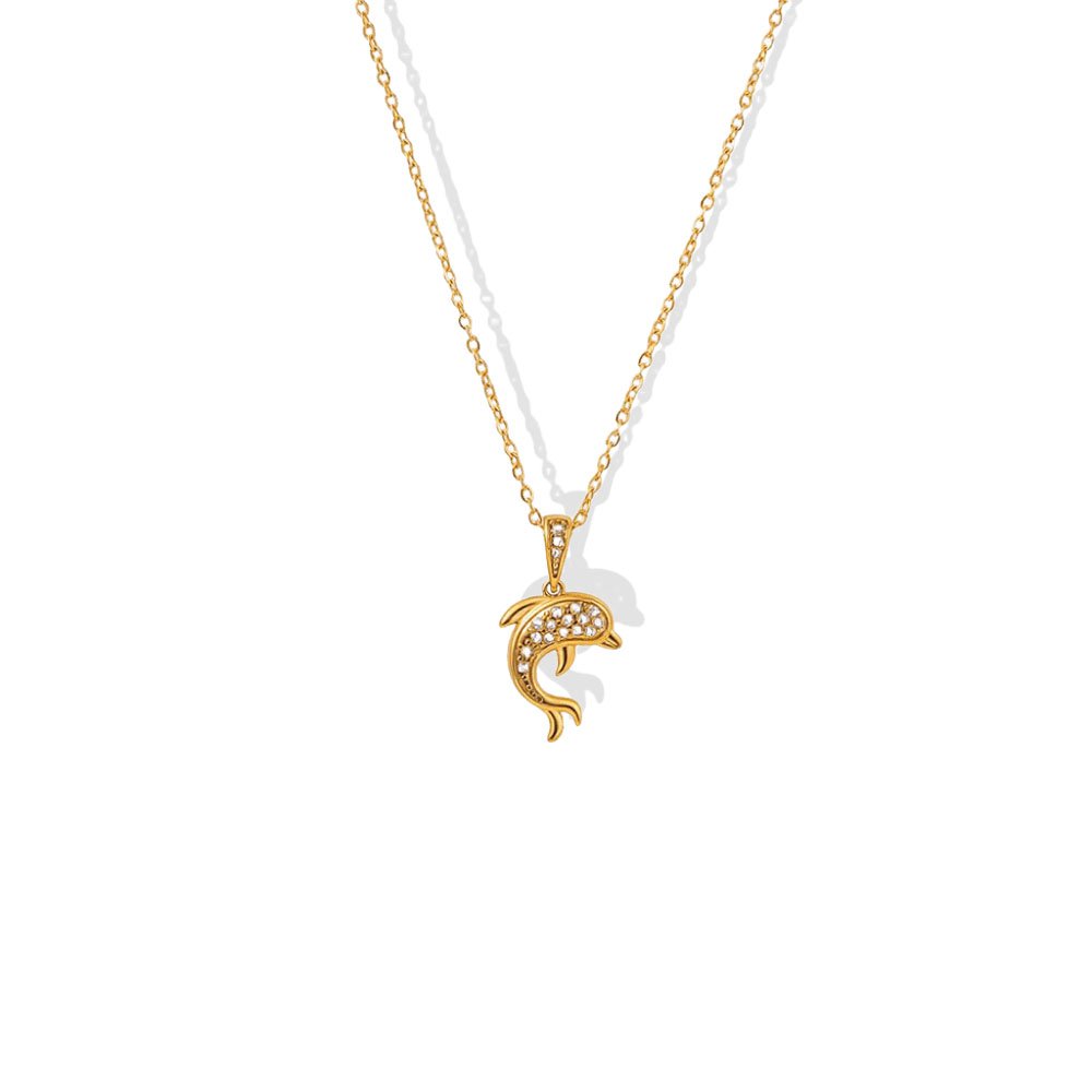 Pavé Dolphin Necklace
