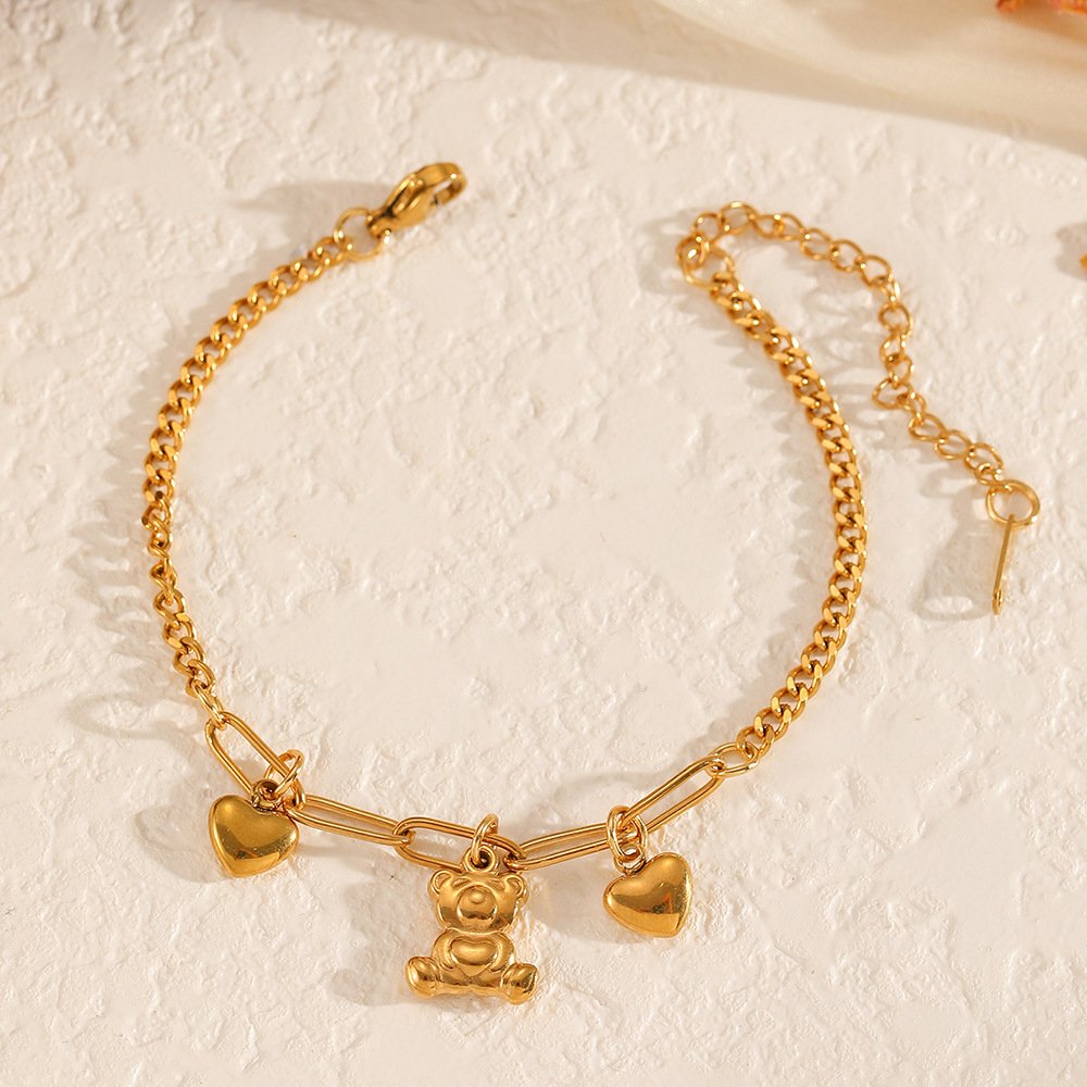 Puffy Teddy Bear Charm Bracelet - Image 2