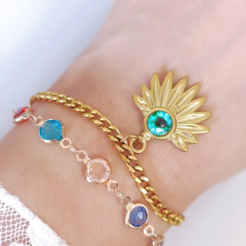 Rainbow Gem Sunburst Bracelet