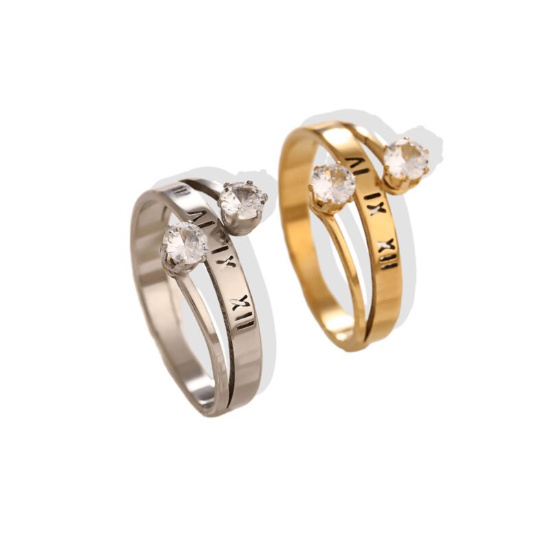 Roman Numeral Bypass Ring