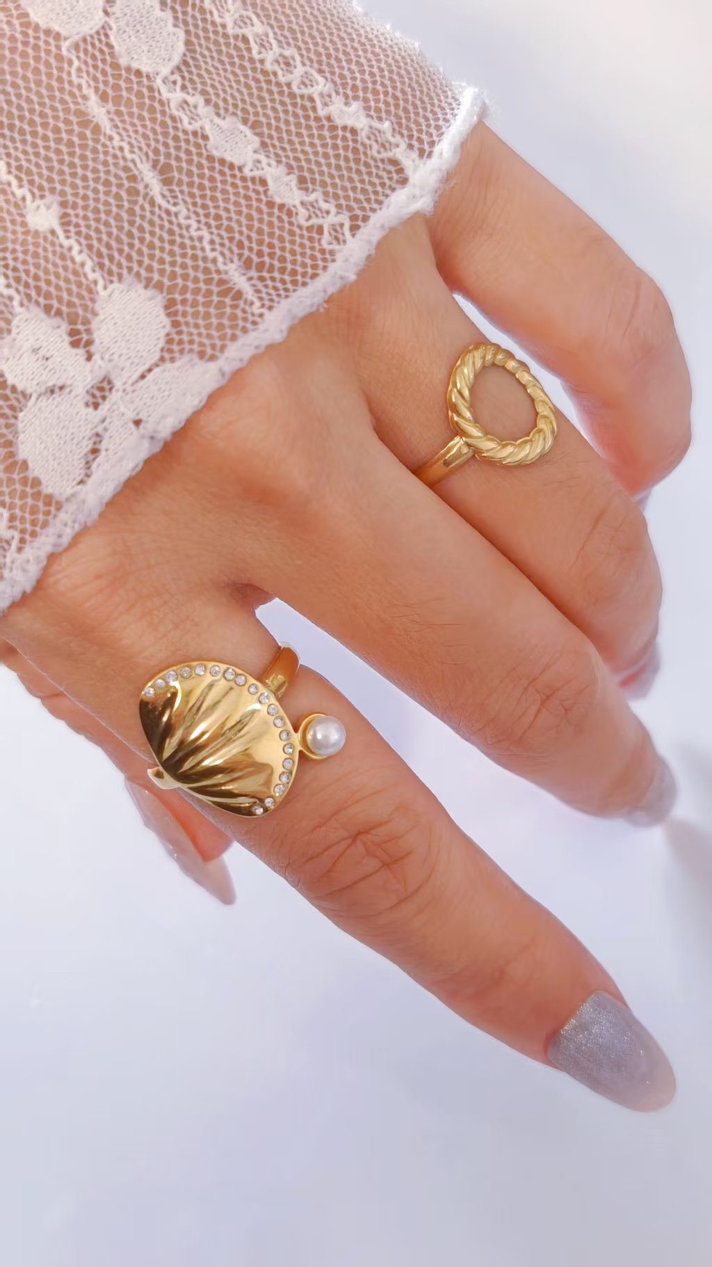 Seashell Pearl Ring - Image 3