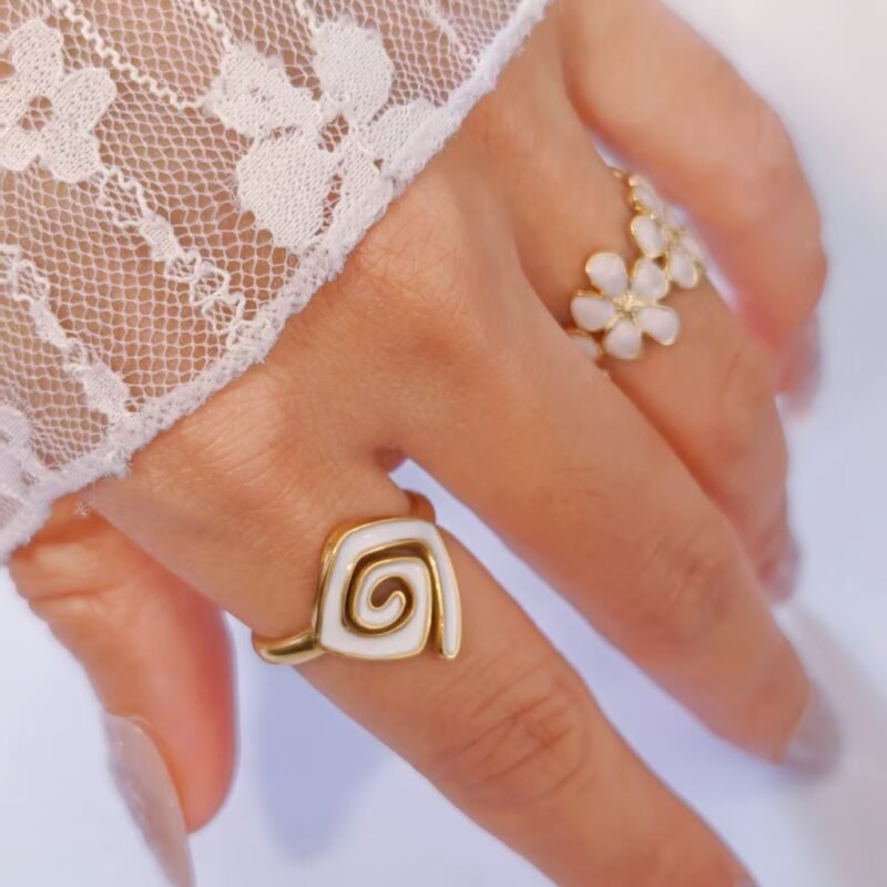 Spiral Swirl Enamel Ring