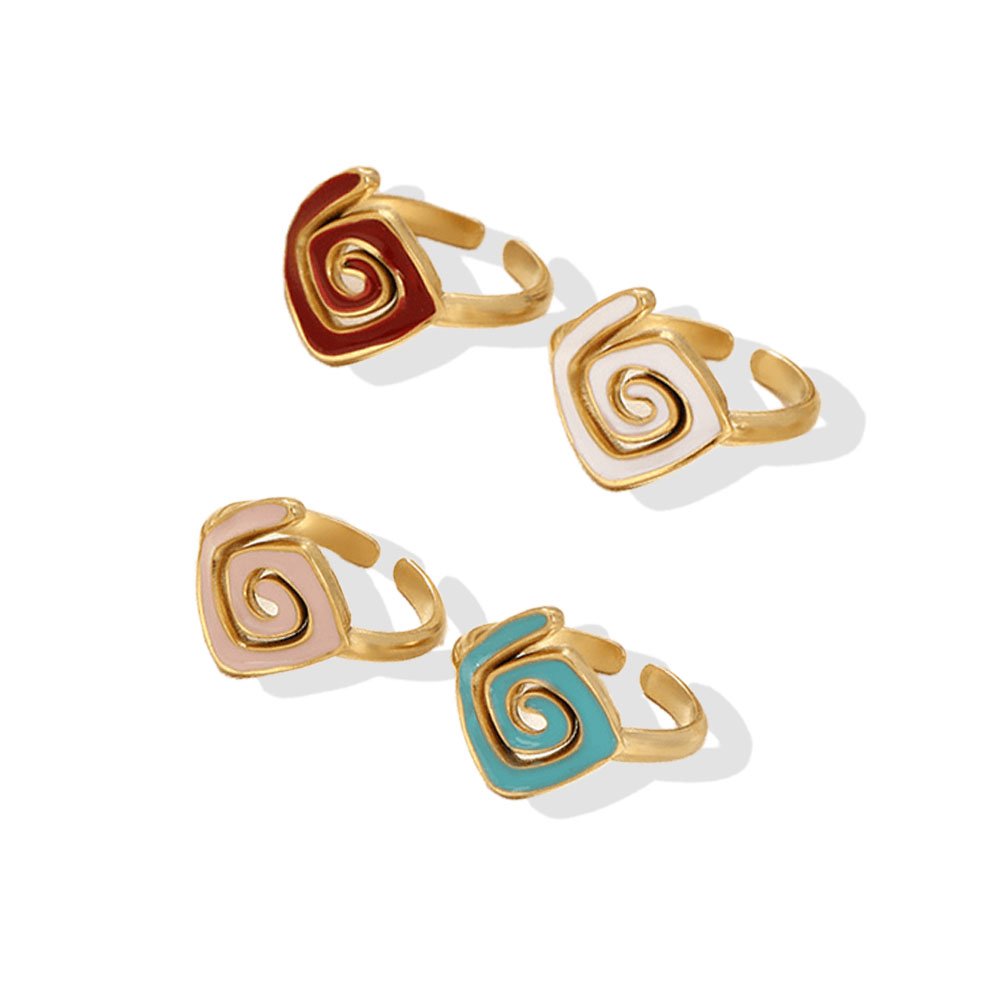 Spiral Swirl Enamel Ring