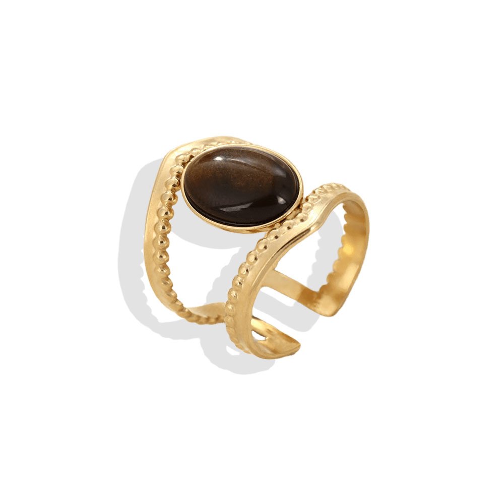 Tiger Eye Wave Ring