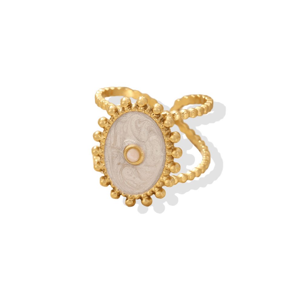 Vintage Enamel Sunburst Ring