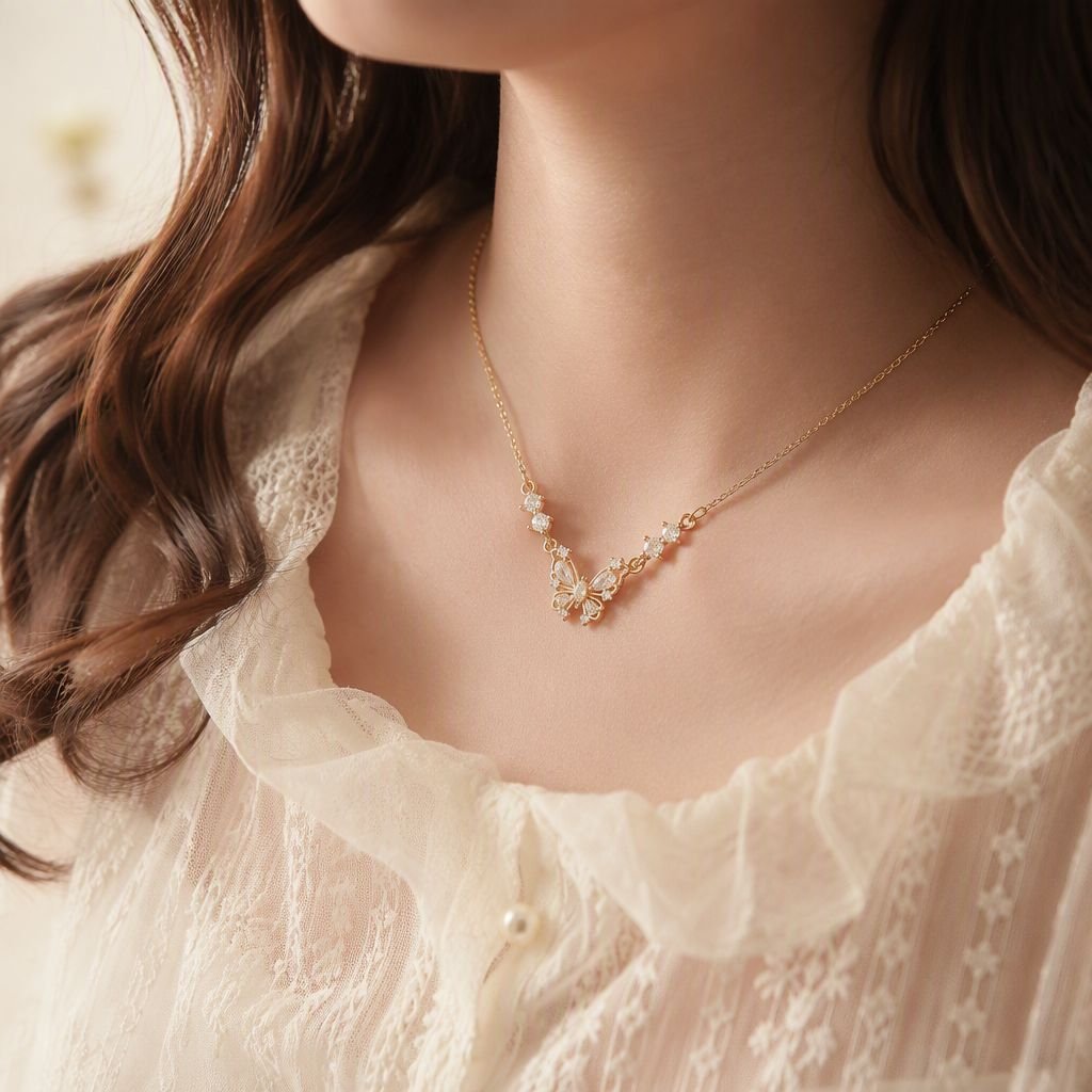 Butterfly Kiss Zircon Necklace - Image 2