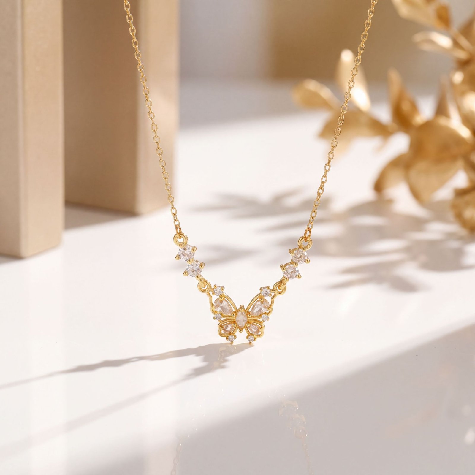 Butterfly Kiss Zircon Necklace - Image 3