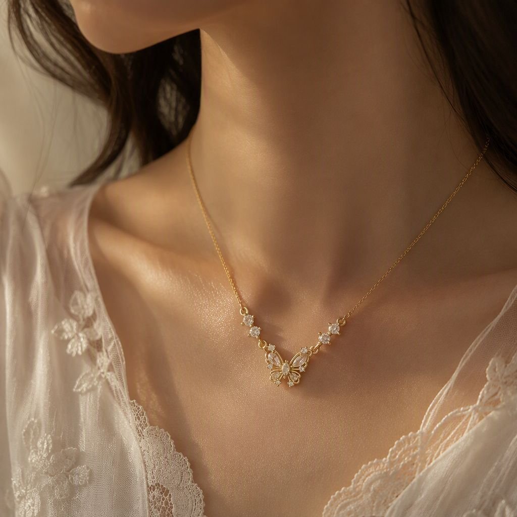 Butterfly Kiss Zircon Necklace - Image 5