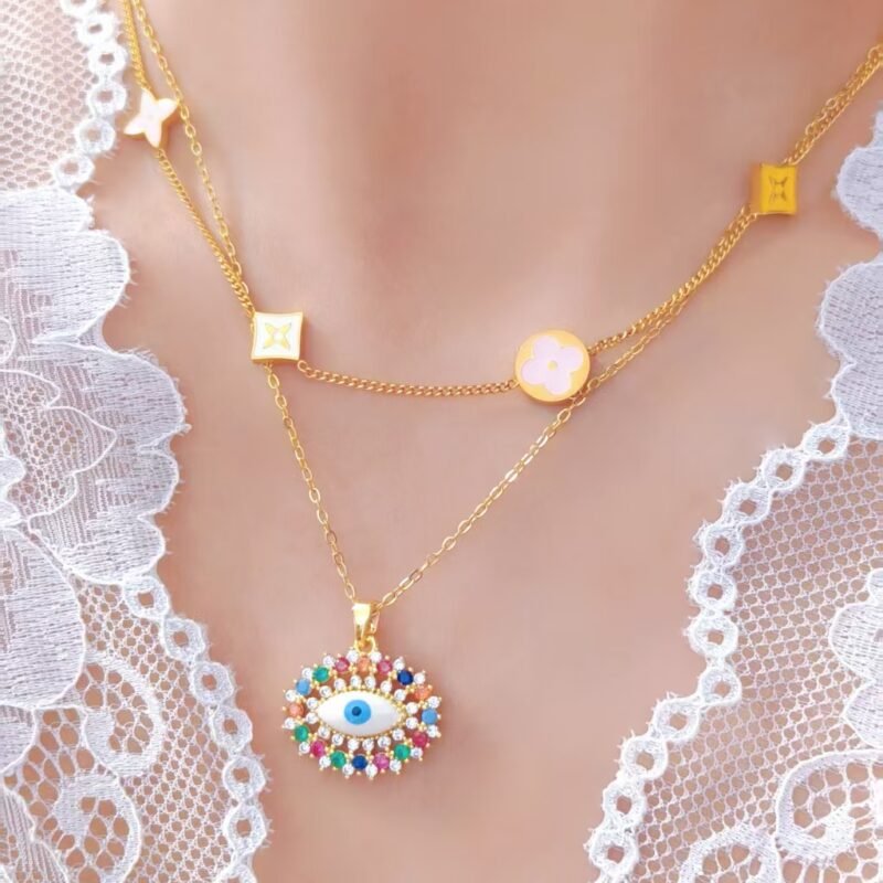 Carnival Eye Zircon Lash Necklace