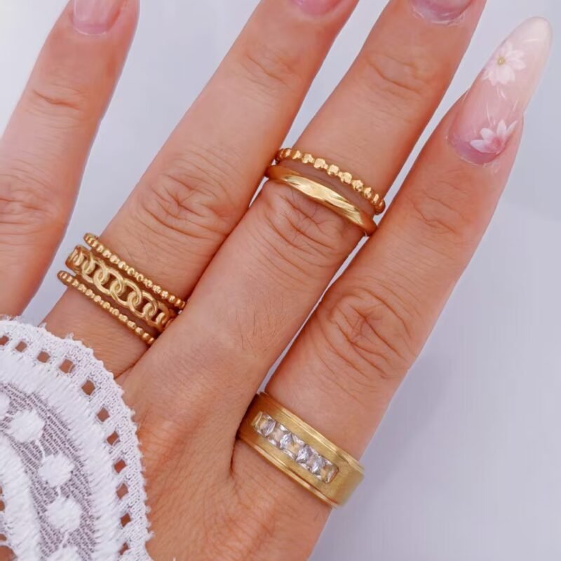 Channel Set Gold Band Ring