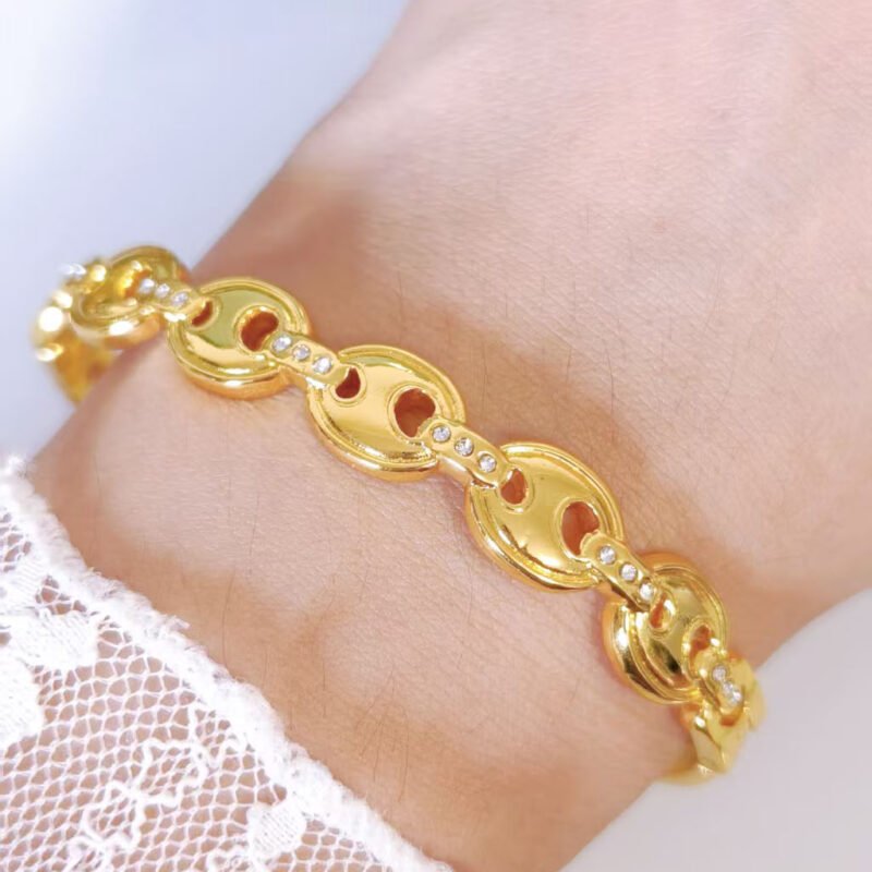 Coffee Bean Link Bangle