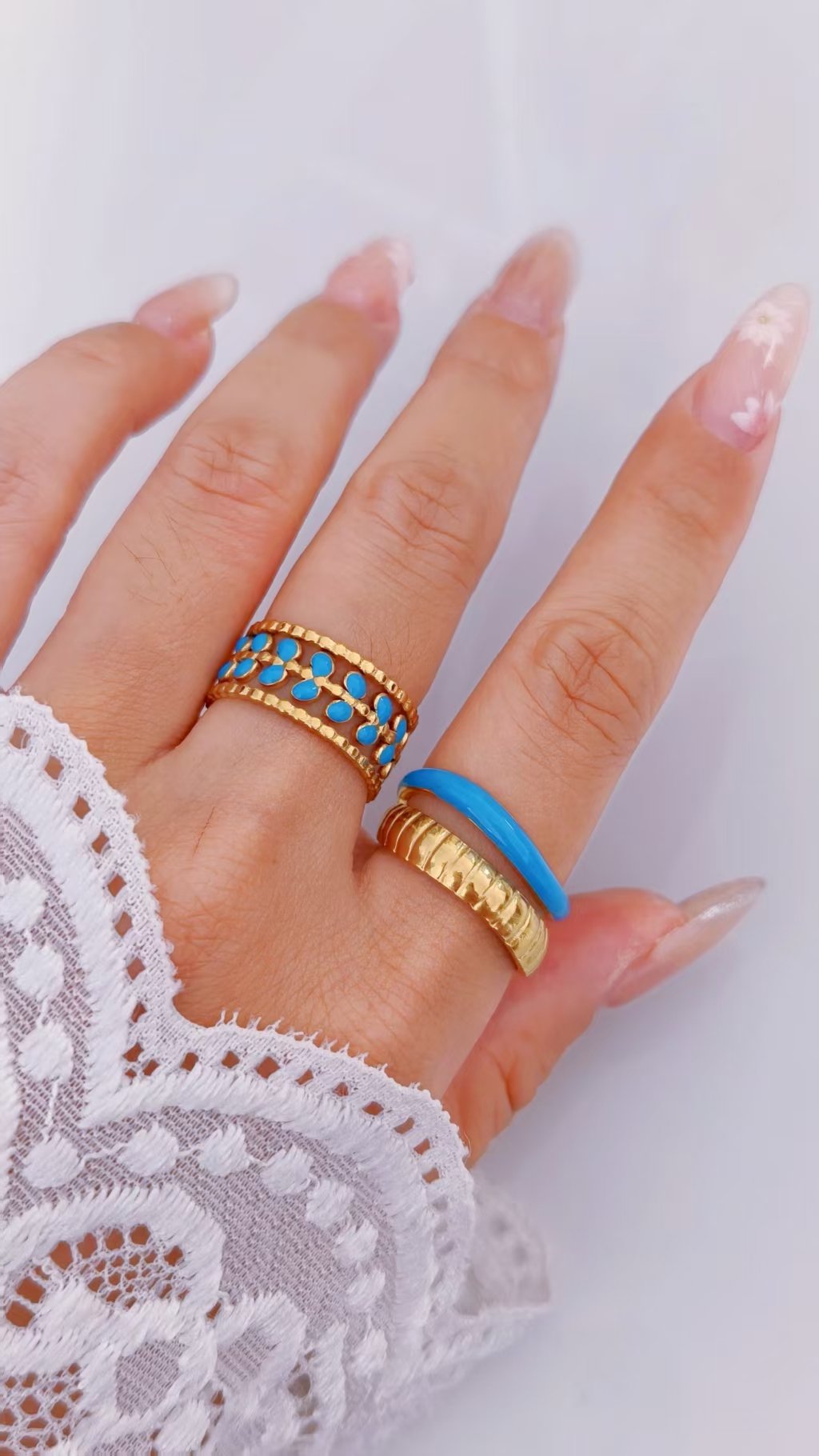 Colorful Enamel Vine Ring - Image 3