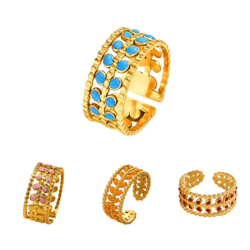 Colorful Enamel Vine Ring