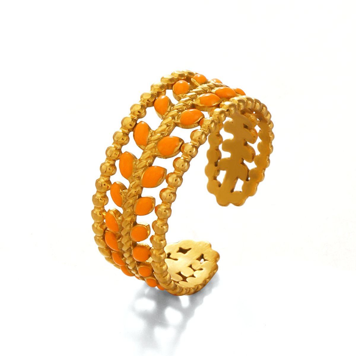 Colorful Enamel Vine Ring - Image 5